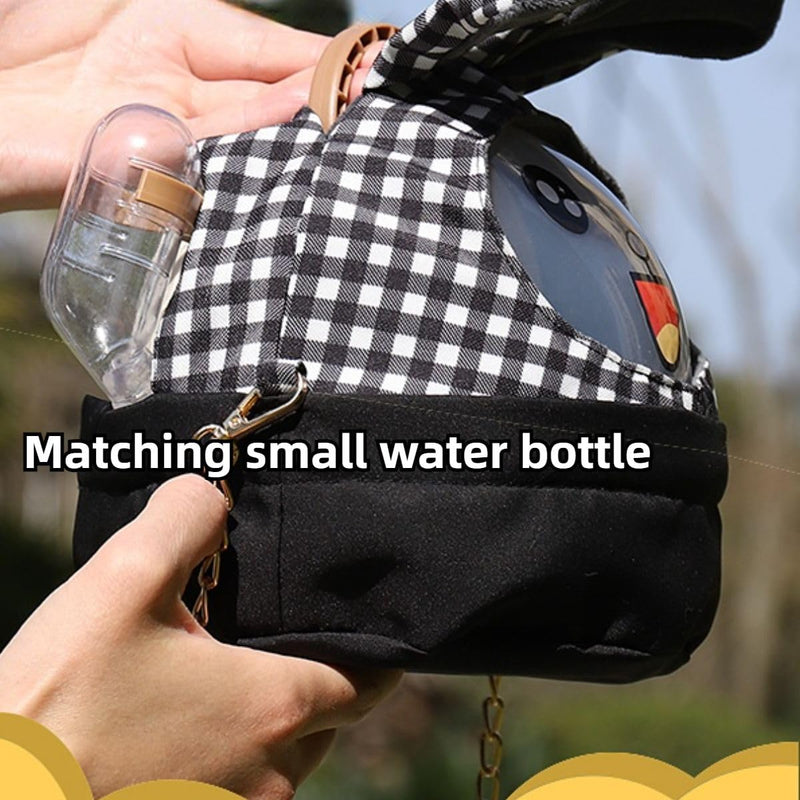 Hamster Carrier Cage with Lovely Cover and Chain Portable Cages Small Animals Carry Travel Case with Water Bottle Plastic Breathable Outgoing Cage for Dwarf Hamster Guinea Pig (Blue) Blue