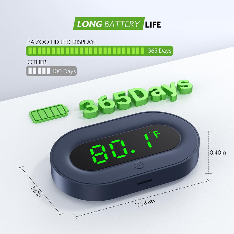 Aquarium Thermometer Digital, LED Display Fish Tank Thermometer Stick On Highly Accurate to ±0.9℉, Wireless Temperature Measurement for Fish, Betta, Aquatic, Replaceable Battery Green Display - PawsPlanet Australia