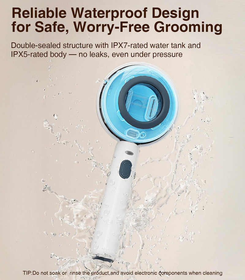 Cat Steam Brush for Shedding, 4-in-1 Self-Cleaning Cat Brush with Water Spray & Release Button, Anti-Static Massage Comb, 500mAh Rechargeable, IPX7 Waterproof Pet Grooming Tool for Cats & Dogs, White Spray White - PawsPlanet Australia