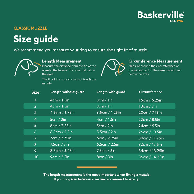 Baskerville Classic Basket Muzzle - Dog can Pant and Drink, Prevents Biting and Food Waste Scavenging, Strong TPR, Ideal for Longer Nosed Dogs, Breathable Dog Training Muzzle for Medium Dogs (Size 4) - PawsPlanet Australia