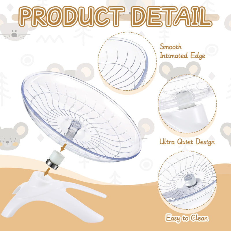 2 Pieces Hamster Wheel Hamster Flying Saucer Fitness Hamster Toys Silent Exercise Wheel Running Wheel for Hamsters Gerbils Mice Hedgehog Guinea Pig and Other Small Pets - PawsPlanet Australia