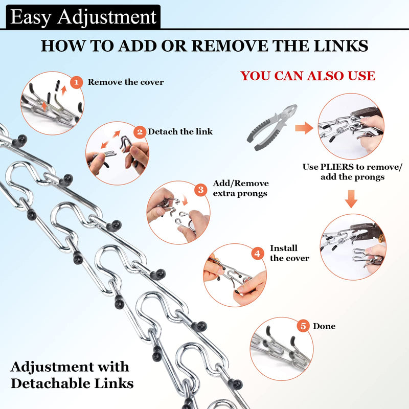 Dog Prong Traing Collar, Choke Pinch Collar [2 Extra Links][Dog Whistle][Cover] with Martingale Chain and Rubber Caps, for Medium Large Breed-S S