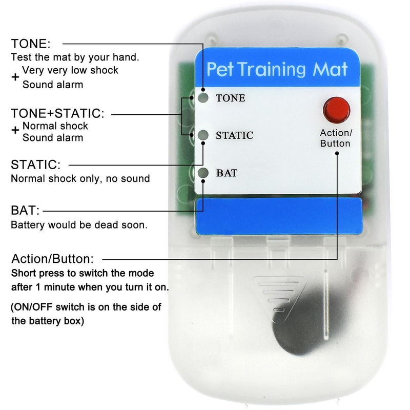 Electric Mat for Dogs Cats Pet Training Deterrent Shock Mat Pad - 60 x 12 in 60 x 12 inch - PawsPlanet Australia