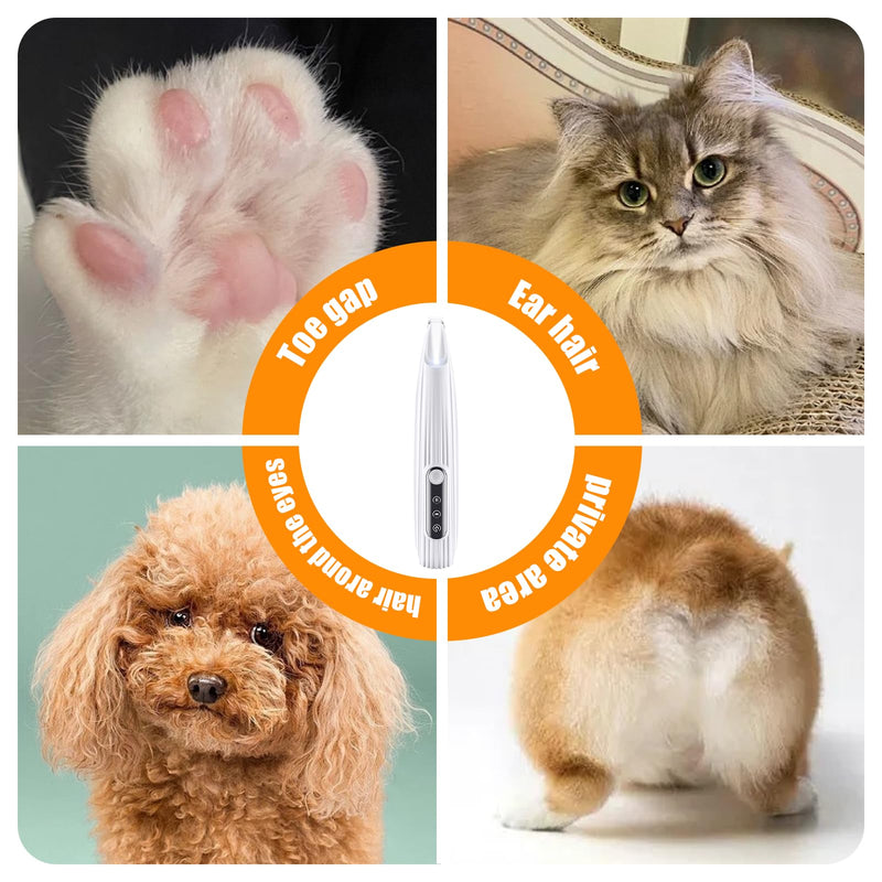 Upgraded Pet Micro Precision Trimmer, New Rechargeable Low Noise Wireless Dog Paw Trimmer, Trimmer with LED Light for Paw Hair, Ears, Face, HIPS & Eyes Grooming Instruments for Cats & Dogs - PawsPlanet Australia