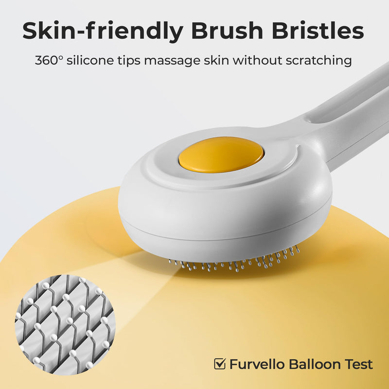 Self Cleaning Slicker Cat & Dog Brush - Skin Friendly Shedding Grooming Tool for Pets, Pet Supplies Accessories, Deshedding Comb for Short Long Haired Kittens, Massage Function to Removes Loose Fur - PawsPlanet Australia