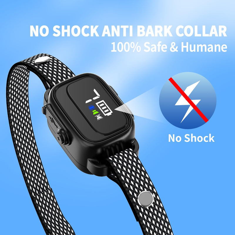 Anti-Bark Collar for Small Dogs, No Shock Anti Barking Collars with 7 Sensitivities, 3 Adjustable Modes Beep & Vibration, IP67 Waterproof - Effective & Humane Small Dogs Bark Collar-Black Black - PawsPlanet Australia