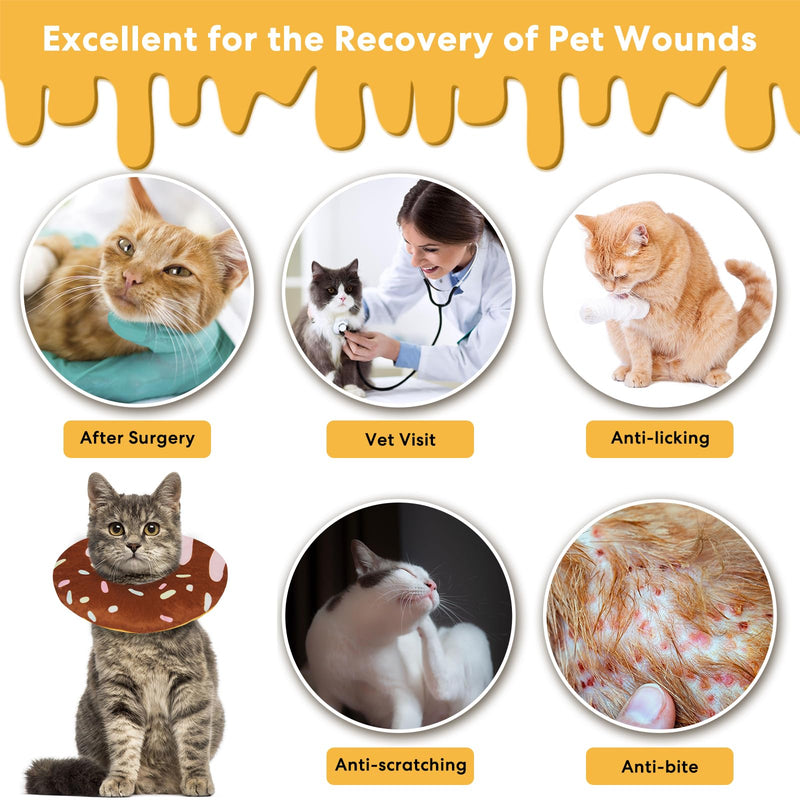 Cat Cone Collar Soft, Cat Donut Collar, Adjustable Cat Surgery Collar for Wound Healing, Elizabeth Collars are Suitable for Cats, Kittens, Puppies, Puppies After Surgery S - PawsPlanet Australia