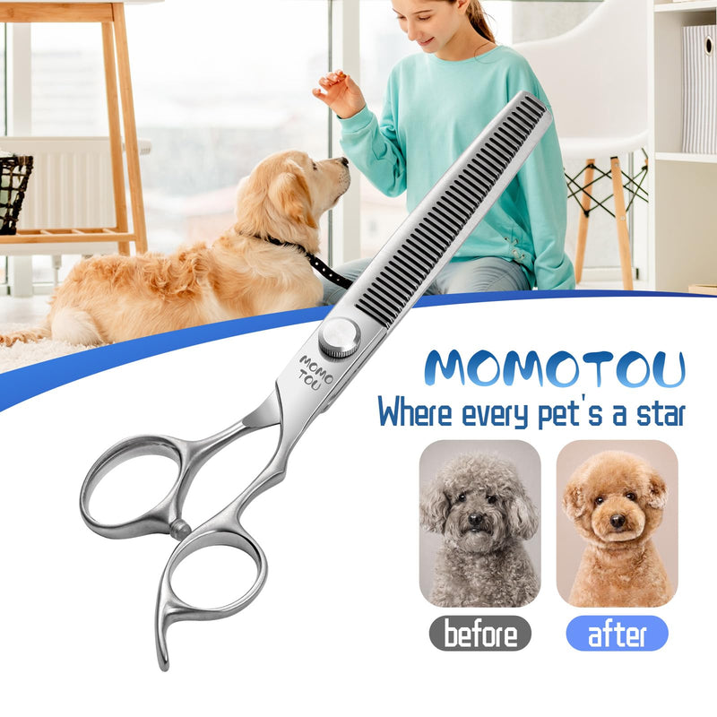 6.5 Inch Thinning Dog Grooming Scissors, 9CR Stainless Steel Pet Blender Shears, Smooth Cutting for Dogs and Cats Thinning Scissors - PawsPlanet Australia