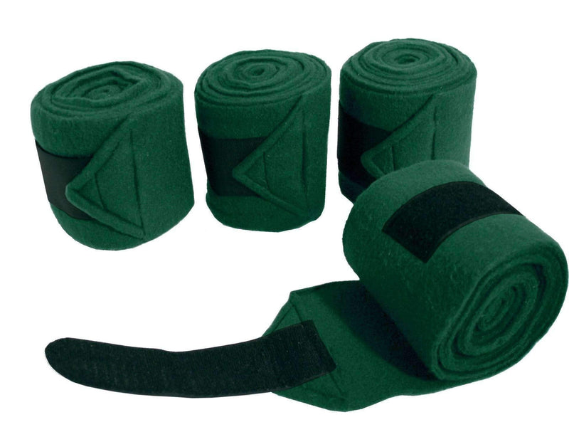 Derby Originals Set of 4 Super Soft Fleece Horse Polo Wraps with Velcro White