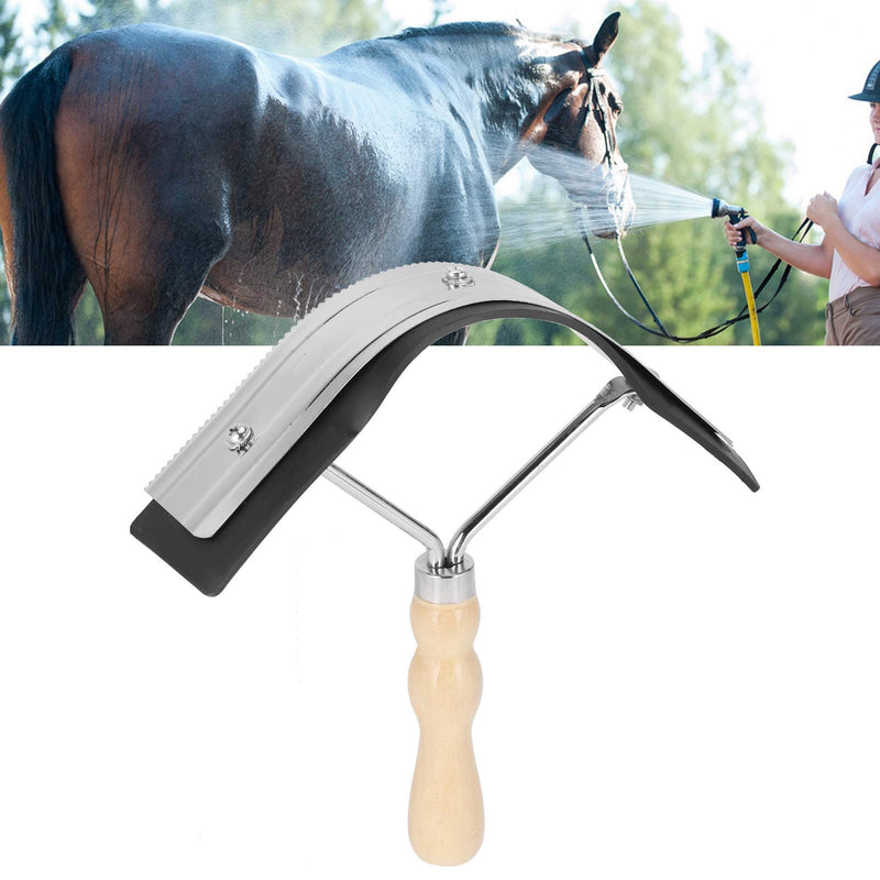 Pssopp Sweat Scraper, Horse Sweat Scraper with Wood Handle Non Slip Horse Grooming Tool Farm Supplies for Shaving and Grooming Large Livestock - PawsPlanet Australia