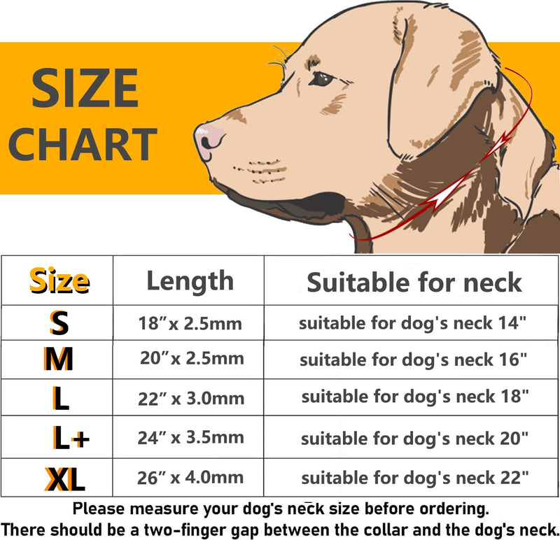 Freezx Dog Choke Collar Slip P Chain,Heavy Duty Metal Training Choke Collars, Adjustable Weather Proof Alloy Steel Chains for Small Medium Large Dogs Silver L Length: 22” (suitable for dog's neck 18") - PawsPlanet Australia
