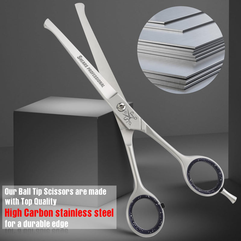 Dog Grooming Scissors, Hair Cutting Scissors, Straight for Pet and Saloon Use (Ball Tip STR 4.5) Grooming Scissor for Dog with Round Tip Ball Tip STR 4.5 - PawsPlanet Australia