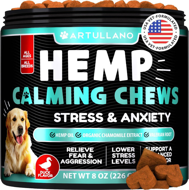 Hemp Calming Chews for Dogs - Advanced Dog Calming Chews - Anxiety Relief Treats - Dog Anxiety Relief - Health and Wellness Supplements for Dogs - Hip and Joint Support - 120 Chews Calming Hemp Chews Hemp Calming Chews