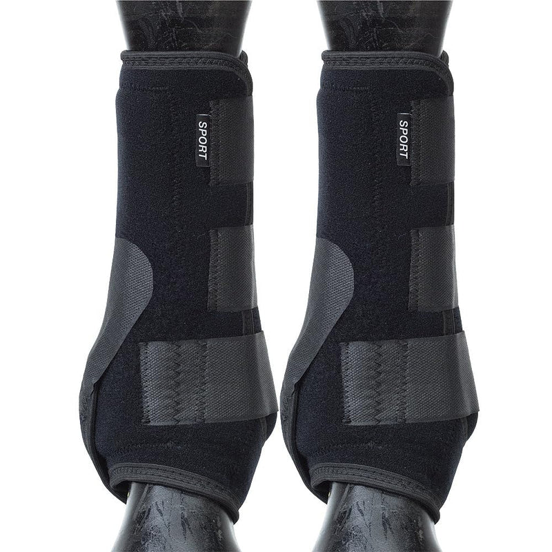 Horse Boots,Professional Sports Neoprene Boots with Shock-Absorbing, Superior Leg Protection and Comfortable Fit,Durable Splint Boots for Horses-Black X-Large Black