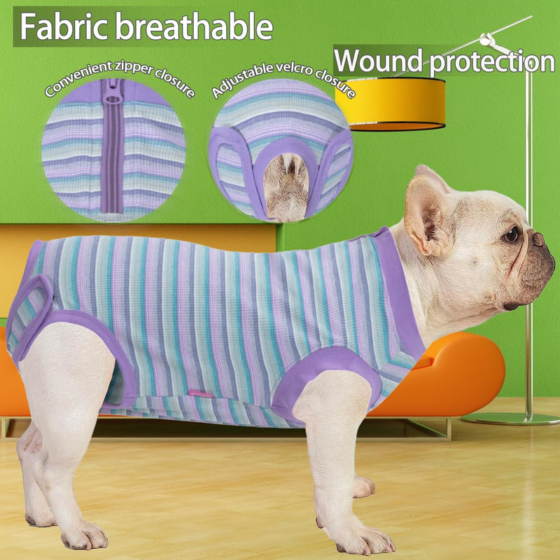 Wabdhally Dog Surgery Recovery Suit,Surgical Recovery Female Spay Suit for Medium Dogs Cats,Surgery Recovery Multi Purple Onesie M Multi Purple Striped - PawsPlanet Australia