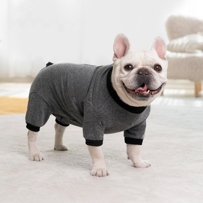 Dog Surgery Recovery Suits, Puppy After Surgery Onesie for Female Dogs, Post Surgical Recovery Onesies French Bulldogs, Small Dogs Pajamas Long Sleeve for Shedding Skin Disease Dark Grey Large - PawsPlanet Australia