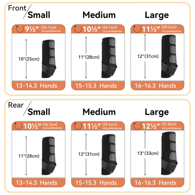 4 Pcs Horse Sport Boots - Neoprene Protective Breathable Comfy Mesh All-Round Lower Limb Protection & Support for Jumping Trail Riding Endurance Training and Performance ?Large / Full - PawsPlanet Australia