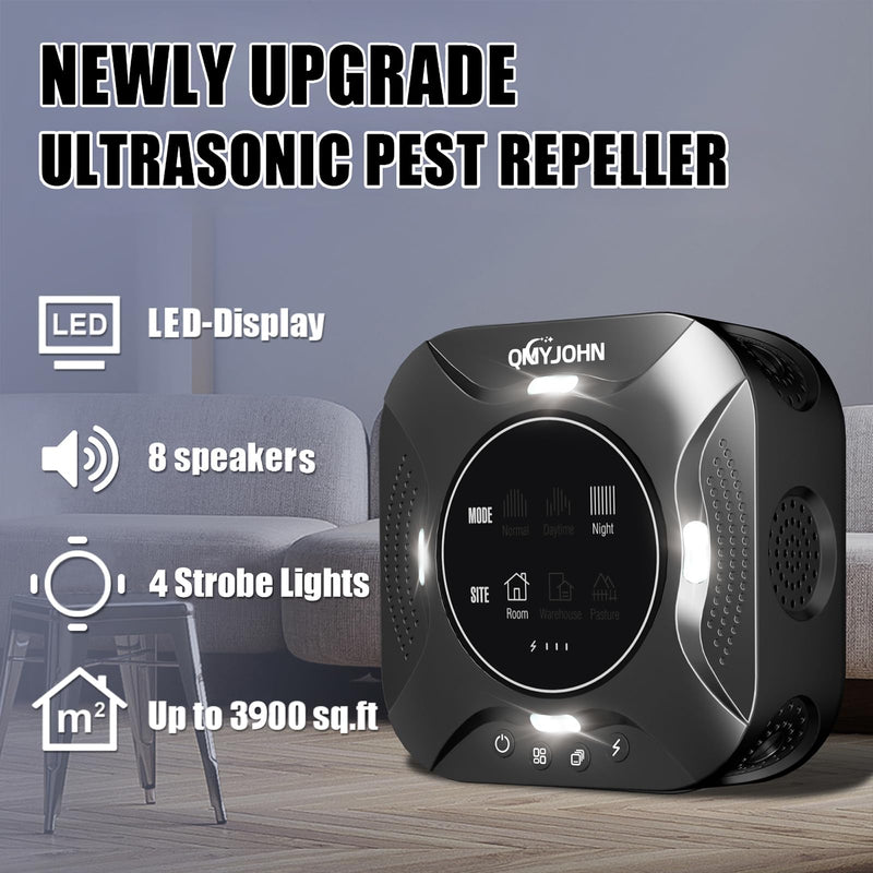 Indoor Ultrasonic Pest Repeller Plug-in, with a Display Screen & LED Strobe Light, Effectively Repels Mice, Squirrels, Roaches & Other Rodents up to 3900 Sq.Ft. Suitable for Attics, Garages, etc. 1 Count (Pack of 1) - PawsPlanet Australia