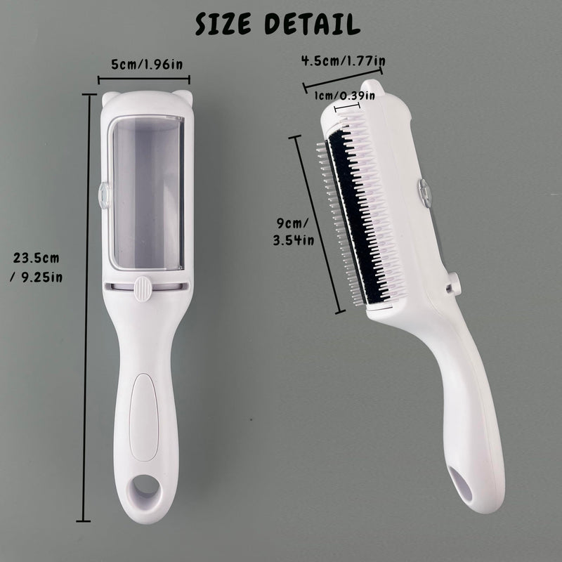 Cat Brush Pet Dry Cleaning Brush Cat Self Sticky Brush for Shedding and Grooming Long Short Hair Removal Comb with Recycling Box for Kitten Dog Rabbit Massage Roller Removes Loose Fur (White) White - PawsPlanet Australia