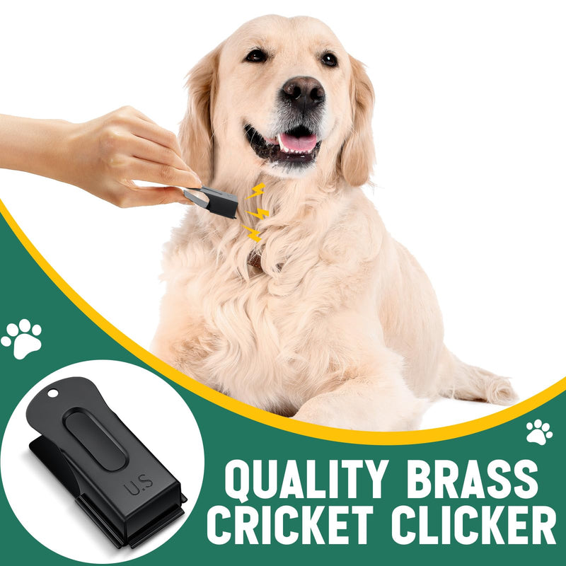 2 Pieces Brass Pet Training Clicker Signaling Cricket Clicker Metal Dog Clicker for Puppy Cats Trainer Pet Owners (Black) Black - PawsPlanet Australia