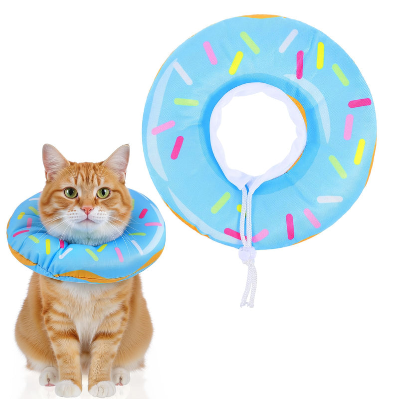 Cat Cone Collar Adjustable Cat Recovery Collar Soft Cone Cute Cats Collars After Surgery Kitten Recovery Cones to Stop Licking Pet Elizabethan Collars for Cats Kittens and Puppies（Blue） blue