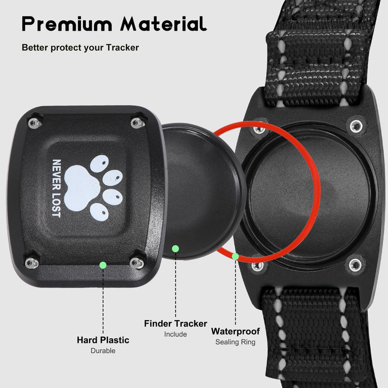 GPS Dog Collar Tracker 2-in-1,Reflective Waterproof Adjustable Pet Collar,iOS-Only,Ideal for Dog Tracking pet Tracker,for Small to Large Dogs,Real-Time Tracking,No Monthly Fees(Black,Large) - PawsPlanet Australia