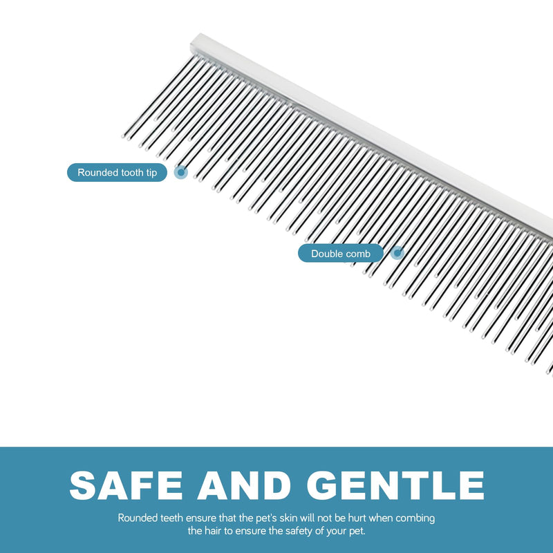 Pet Dematting Comb for Dogs and Cats, Stainless Steel Grooming Tool with Rounded Teeth, Effective on Mats & Tangles, Lightweight & Portable, Safe for Long/Short Hair, compact 4.6-inch ﻿ Small - PawsPlanet Australia