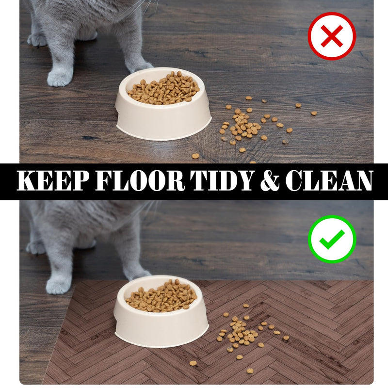 Dog Food Mats for Floors Absorbent, Pet Cat Food Mat - Quick Dry Dog Bowl Mats for Food and Water, Eco-Friendly Boho Pet Supplies S(12"×20") 01-Brown - PawsPlanet Australia