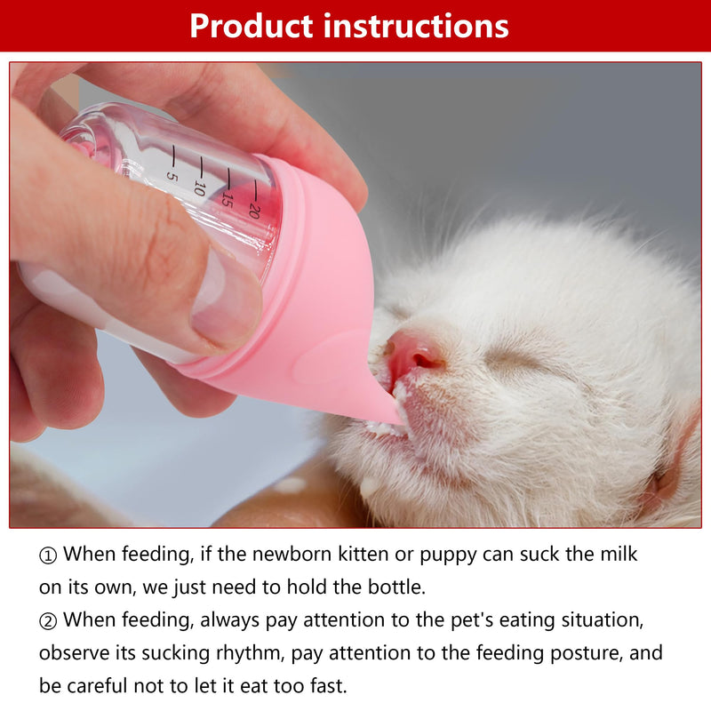 Puppy Bottles for Nursing，Kitten Bottles for Nursing，Pet Feeding Bottle，(Pink - 20ml) - PawsPlanet Australia