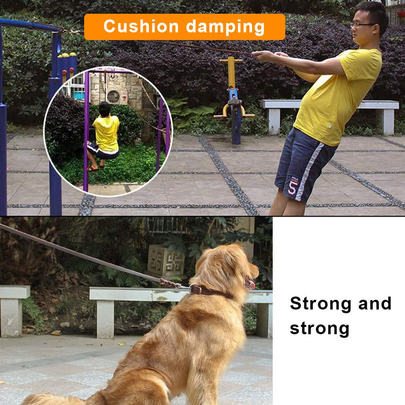Leather Dog Lead Braided Brown Leather Pet Leash Dog Training Lead Rope Pet Walking Leads for Medium Large Dogs (6.89ft) 2.1m