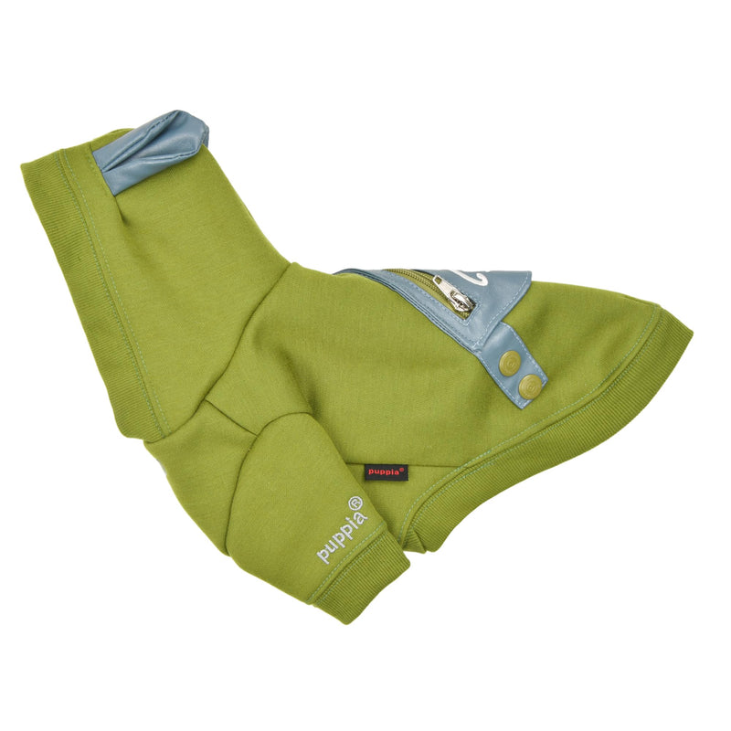 Puppia Warrin Cute Winter Hooded Shirts for Small and Medium Dogs, Olive, Medium - PawsPlanet Australia
