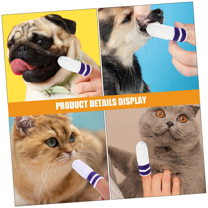 VICASKY 3pcs Dog Finger Toothbrush Soft for Teeth Cleaning Small Dogs Cats Cleaning Brushes Nylon Pet Care