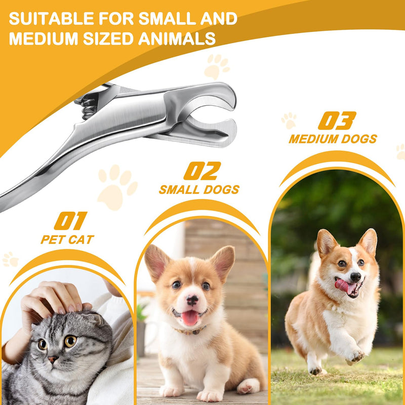 BEZOX Pet Nail Clippers, Whole Stainless Steel Cat Claw Trimmer with Anti Slip Handle, Autoclavable Small Dog Nail Clipper Cutters Silver - PawsPlanet Australia