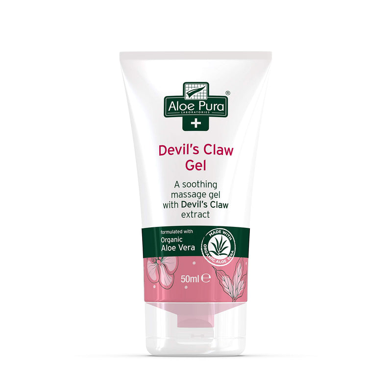 Aloe Pura Devil's Claw Gel with Organic Aloe Vera, Natural, Vegan, Cruelty Free, Paraben & SLS Free, Soothing, 50ml - PawsPlanet Australia