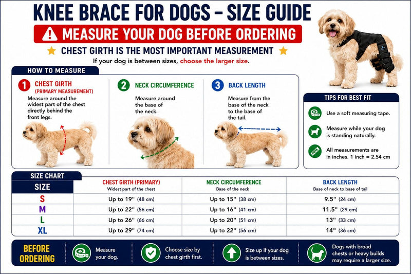 Dog Rear Knee Brace for Small & Medium Breeds, Adjustable Hind Leg Support for ACL/CCL Injury Recovery, Joint Stability, Ligament Protection & Injury Prevention (M) Medium (M)