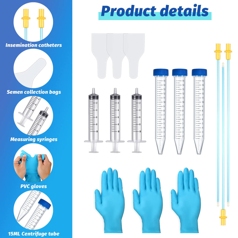 Weewooday 3 Set AI Artificial Insemination Dog Breeding Kit Artificially Inseminate Dog Kit Disposable Canine Artificial Insemination Cones Dog Semen Collection Bag for Dog Pet (30 cm, Blue) 30 cm - PawsPlanet Australia