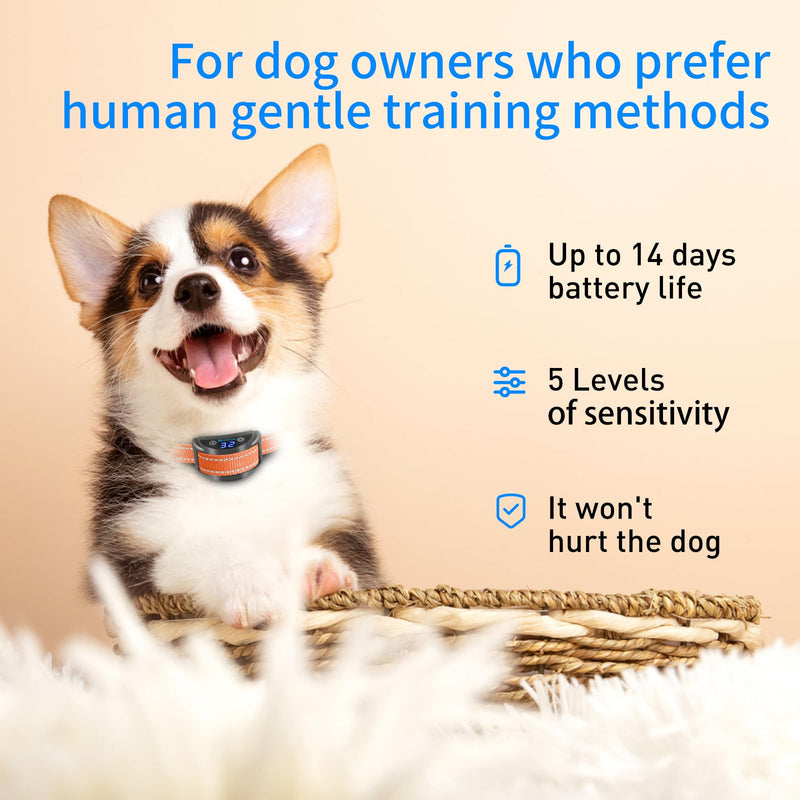 Automatic Guide Training Dog Collar, Two Anti-bark Modes with Beep Optional Electrostatic Shock Mode for Large Medium Small Dog, Vibration Barking Collar Waterproof & Rechargeable Bark Collar - PawsPlanet Australia