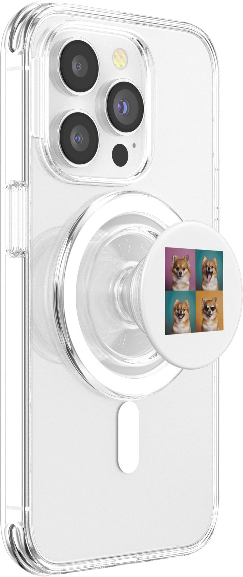 Pomeranian Pet Face Portrait Photobooth With Sunglasses PopSockets PopGrip for MagSafe Magnetic PopGrip - PawsPlanet Australia