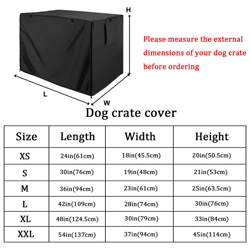 Double Door Dog Crate Cover Wire Dog Cage Cover Waterproof Durable Lightweight 420D Polyester Pet Kennel Cover Black 60cm Indoor Outdoor Protection Cage Covers for Dog Crates 24'' Black Cover - PawsPlanet Australia