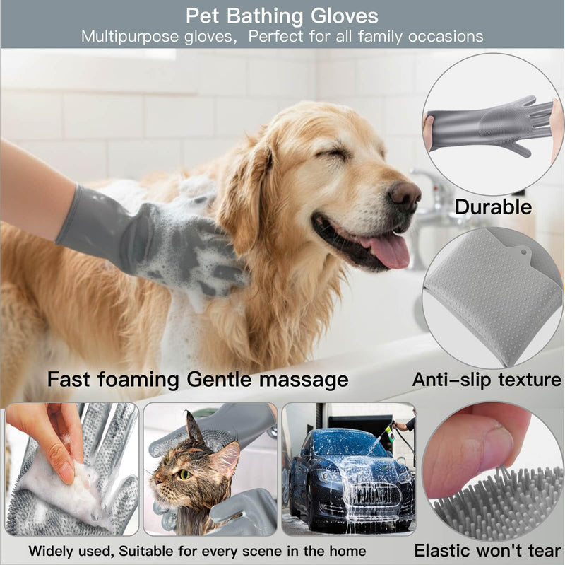 Cat&Dog Grooming Kit-6PCS for Cat Flea Comb, Dog Brush For Shedding,Pet Nail Clippers For Dogs,Pet Grooming Gloves, Dog Finger Toothbrush & Dog Bath Towel- Perfect Cat Grooming Supplies green - PawsPlanet Australia