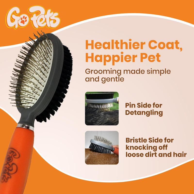 GoPets Pet Grooming Kit Bundle With 2 Sided Dematting Comb and Deshedding Rake + Double Sided Pin Brush and Bristle Brush for Dogs and Cats - PawsPlanet Australia