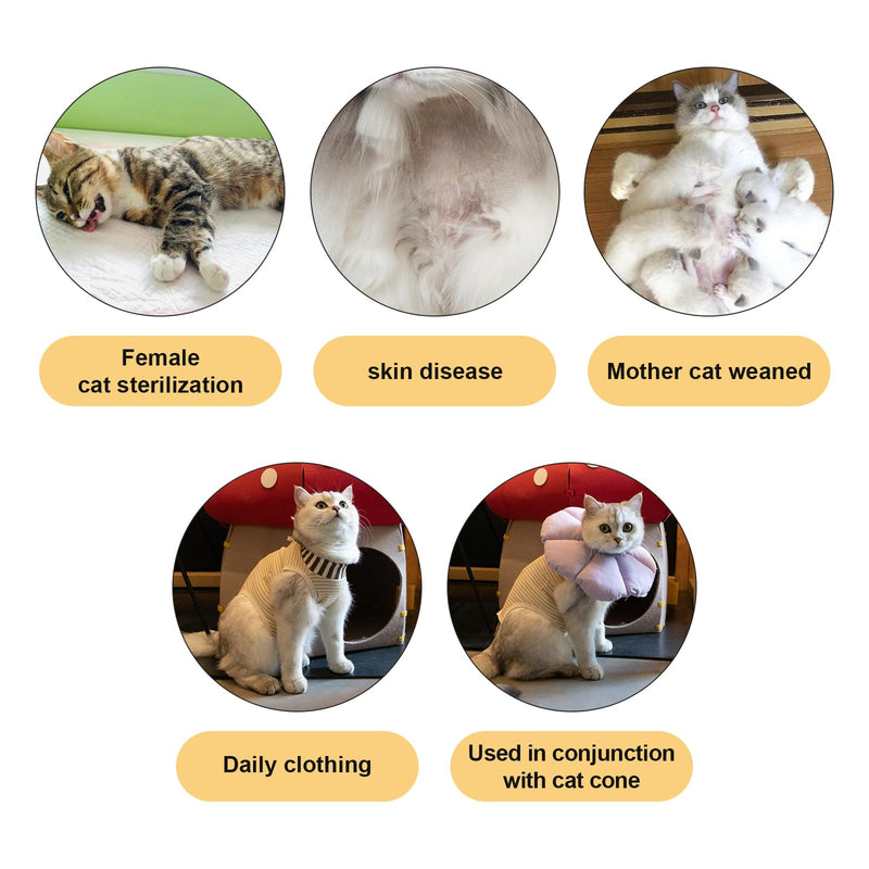H HIDREAM Cat Clothes for Cats Only Female, Onesie for Women Spaying, Weaning, Skin Disease, Adjustable Cat Surgical Recovery Suit Gown Brown M Medium