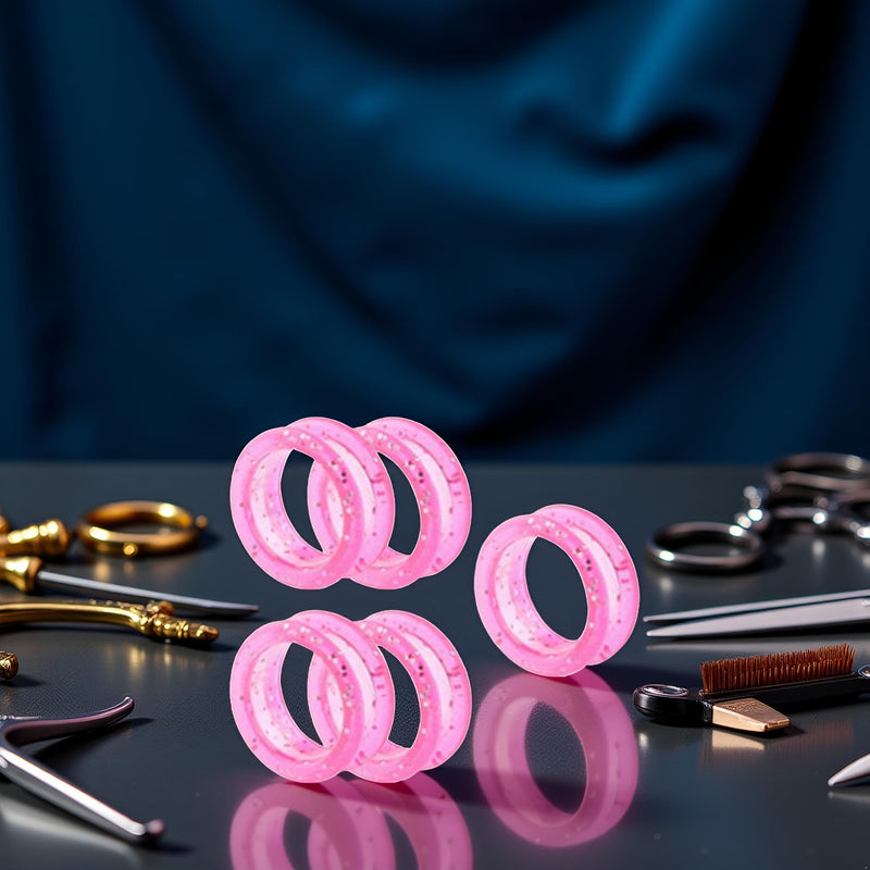 5Pcs Pink Silicone Scissors Finger Rings Grips Grooming Shear Thumb Inserts Finger Protector Ring for Barber Hair Cutting Scissors Pet Shears Hair Cutting Tools - PawsPlanet Australia