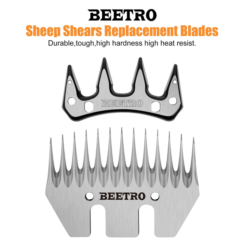 BEETRO Sheep Shears Replacement Blades, Professional Stainless Steel Clipper Blades for Sheep Alpacas Goats and More 13-tooth - PawsPlanet Australia