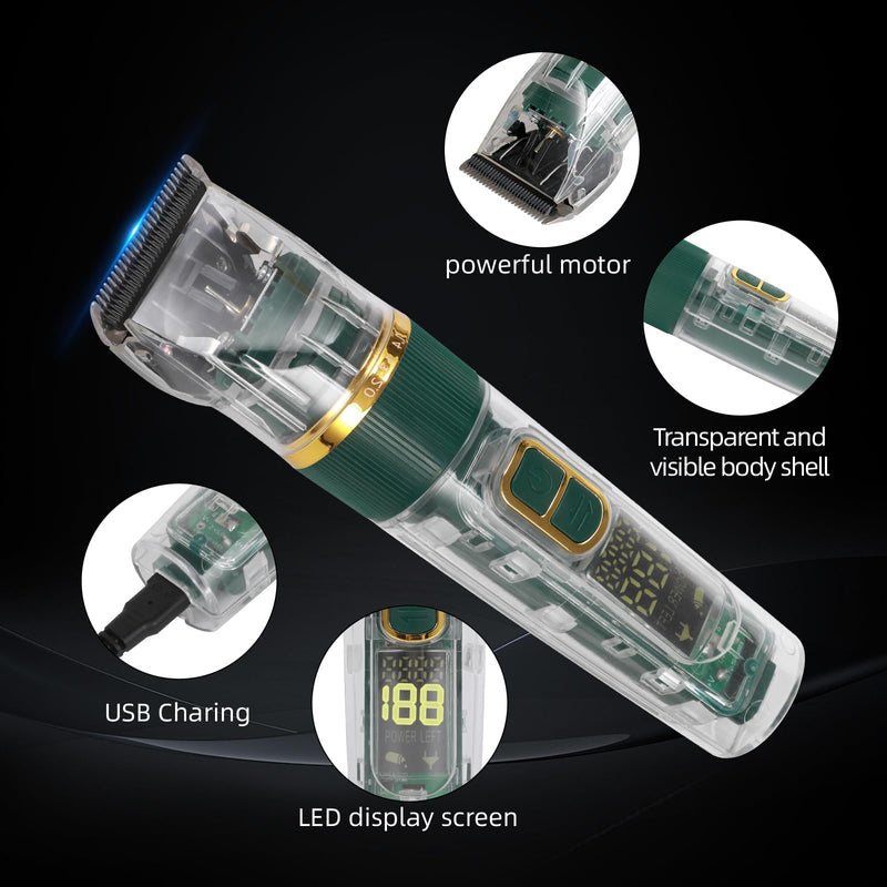 Pet Dog Grooming Kit Low Noise - Rechargeable Cordless Dog Clippers, IPX7 Waterproof Clippers with 4 Guide Combs & Stainless Steel Blade for Cats/Dogs/Small Animals