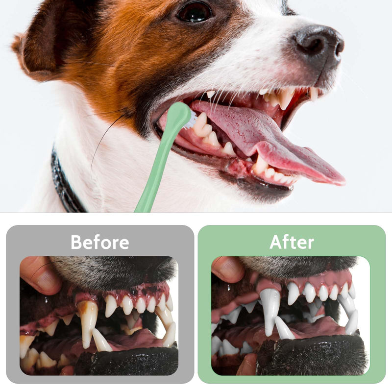 4 Pack Small Dog Toothbrush Pet Toothbrush Cat Tooth Brush Puppy Toothbrush Mini Head Soft Dog Cat Tooth Brush Deep Clean Kit for Puppy,Kitten,Small Dog & Cat,Portable Travel Friendly and Easy to Use - PawsPlanet Australia
