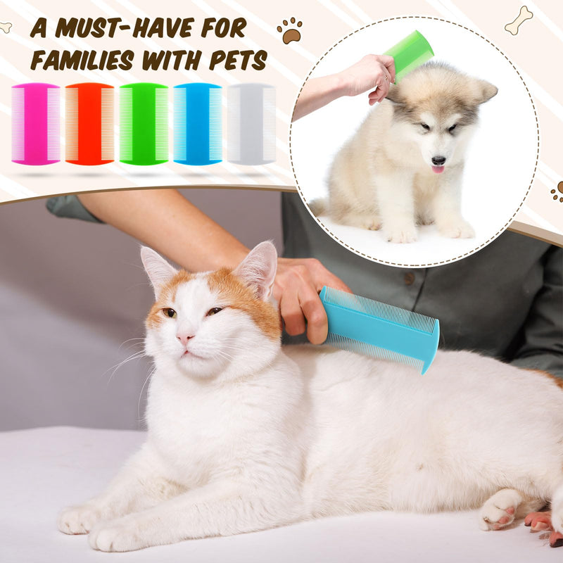 Hushee 100 Pcs Pet Flea Lice Combs Double Sided Fine Tooth Tear Marks Tick Removal Tool for Small Cat Dog, Kittens and Puppies - PawsPlanet Australia