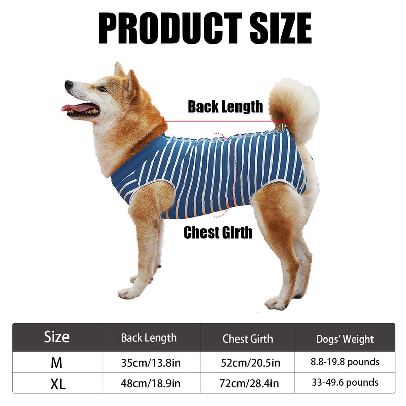 Recovery Suit for Dogs, Surgical Recovery Suit for Dogs Cats After Surgery, Cone E-Collar Alternative, Post-Operative Abdominal Wound Protector, Prevent Licking for Dogs, Males, Pets M