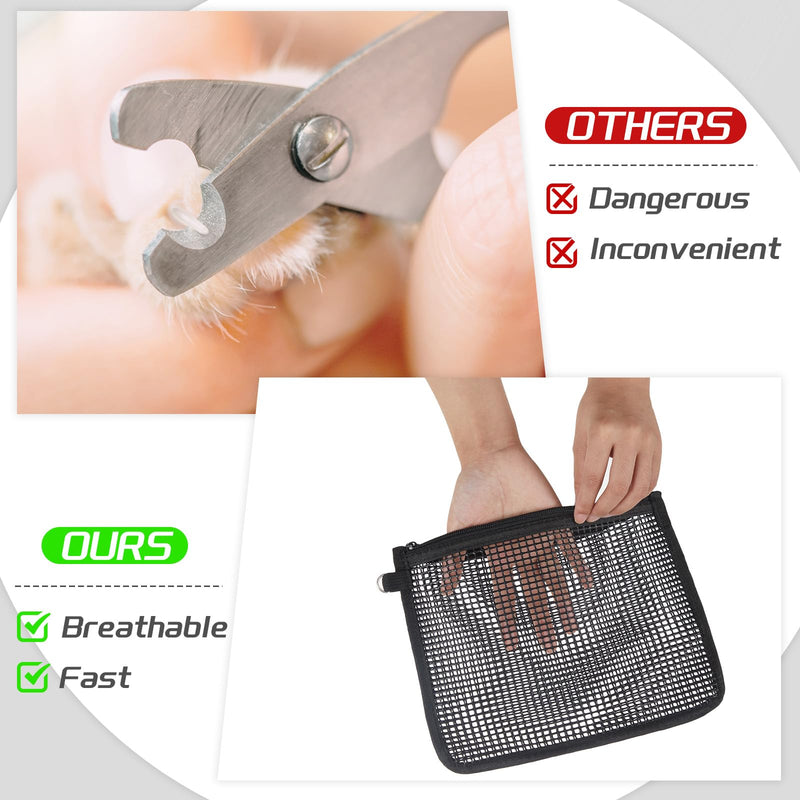 Abbylike 2 Pcs Sugar Glider Nail Trimmer Nails Trimming Pouch Mesh 7.87 x 9.84 inches Trim Bag for Guinea Pig Rat Ferrets Small Pets, Black - PawsPlanet Australia