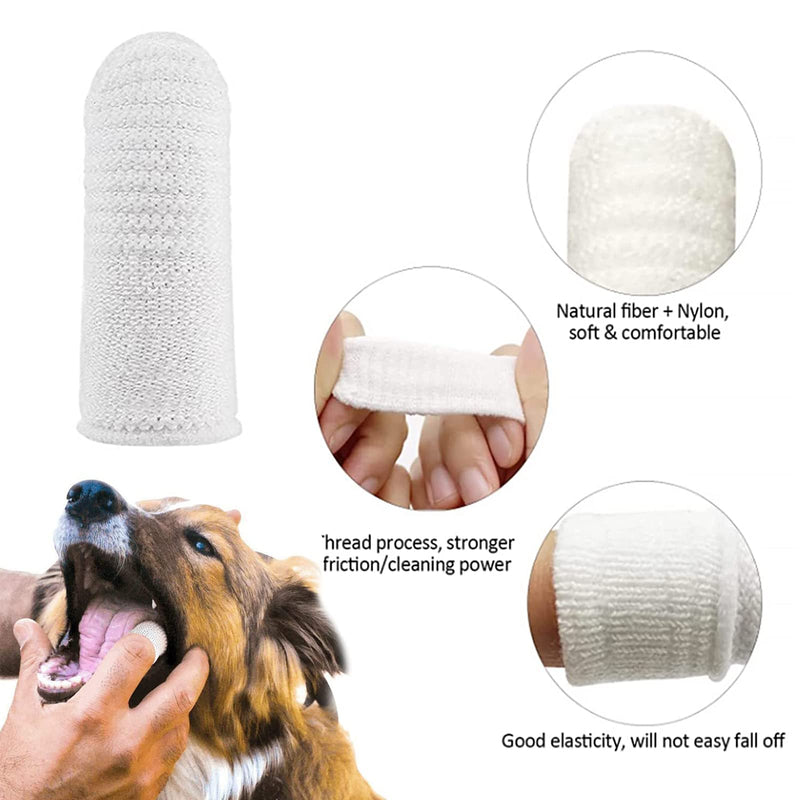 Dog Toothbrush Fingerling Pack of 10 Pet Toothbrush Pet Finger Cots Toothbrush Reusable Finger Dental Care for Dental Care Small Dogs and Cats, Easy Oral Care